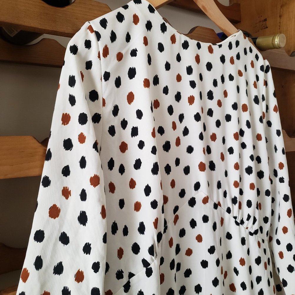 Dotted Midi Dress with Keyhole Back Size 12